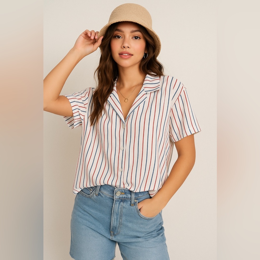 Felicite Striped Button Down‎ - Picture 2 of 9